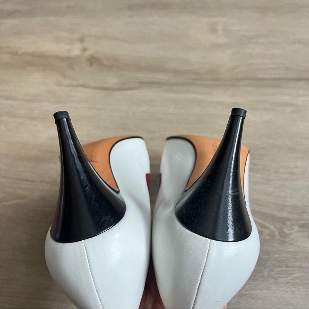 Bruno Magli Vintage Spectator Pump SZ 5.5 Roaring 20s Black Red White - Picture 7 of 7